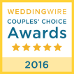 A couple 's choice award for wedding wire 2 0 1 6