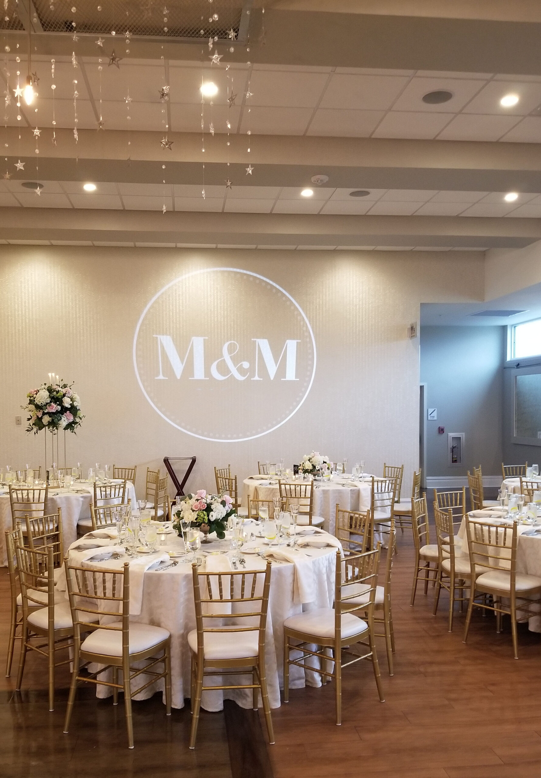 A room with tables and chairs in it