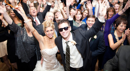 A group of people that are standing up in the air