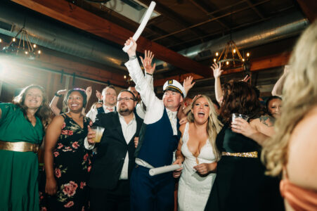 A group of people that are standing up