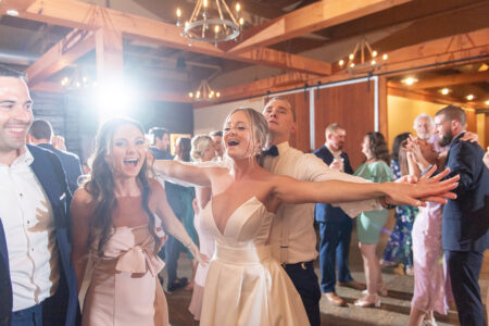 A group of people that are standing up